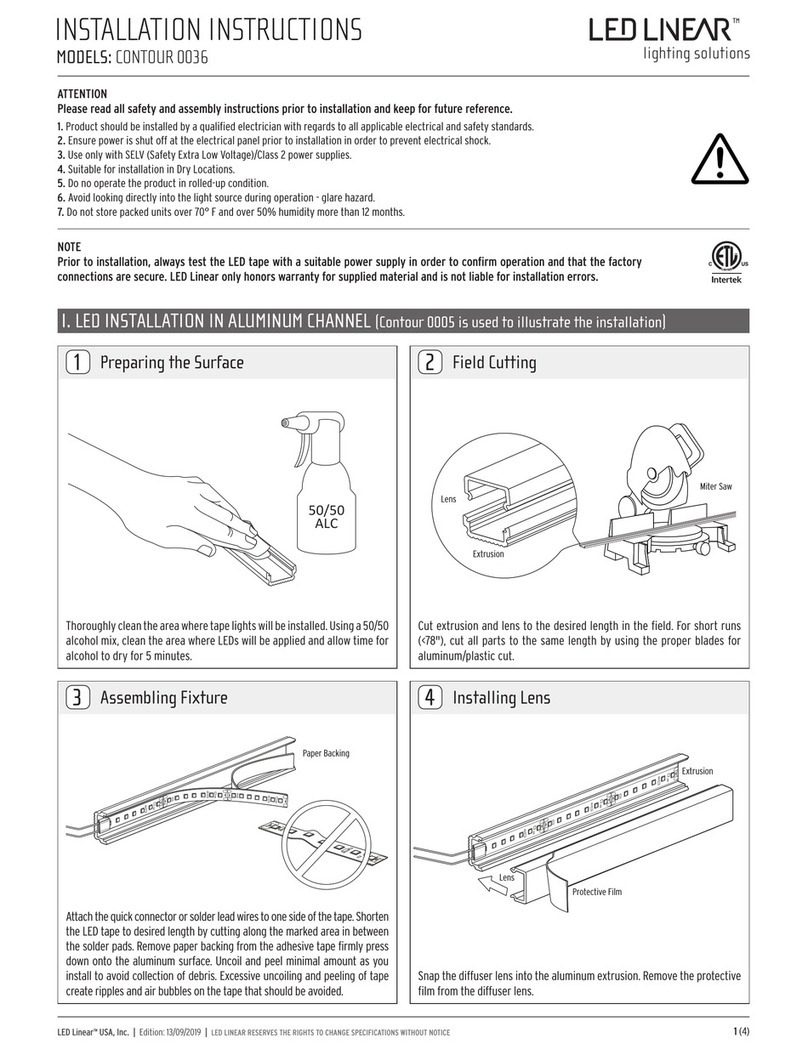 LED Linear CONTOUR 0036 installation instructions