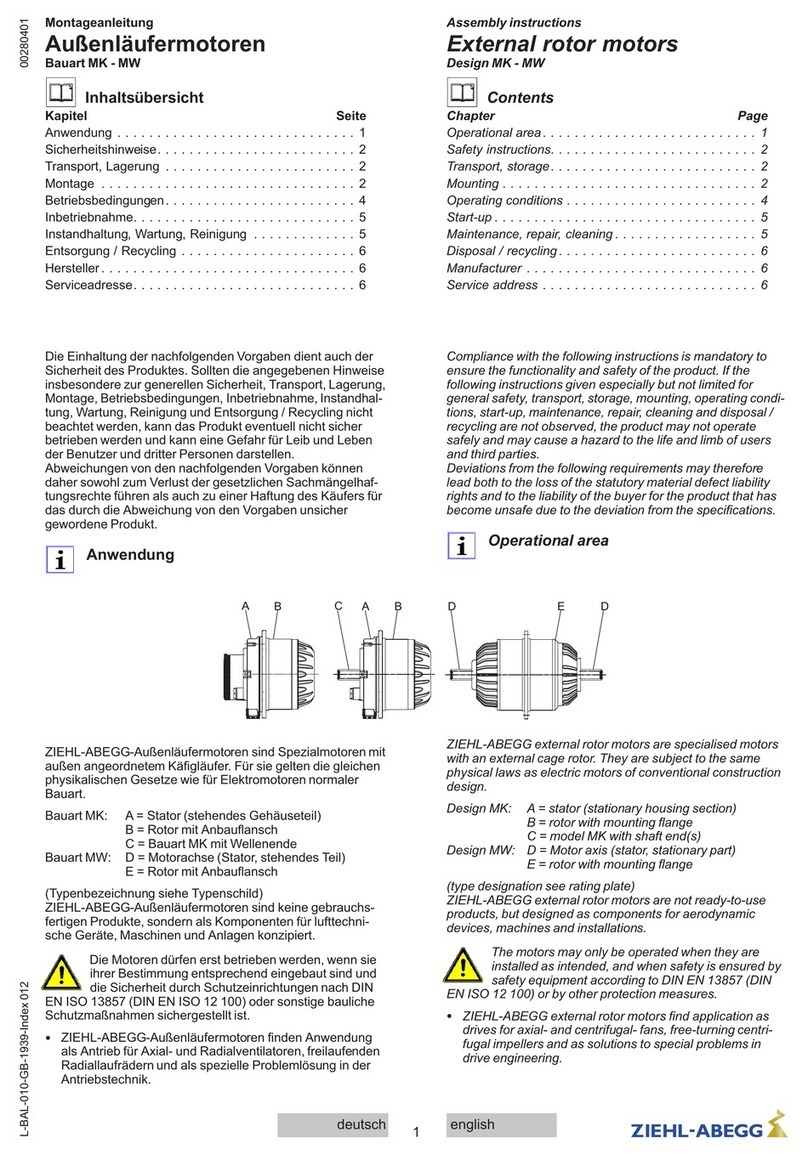 ZIEHL-ABEGG MK Series Assembly instructions