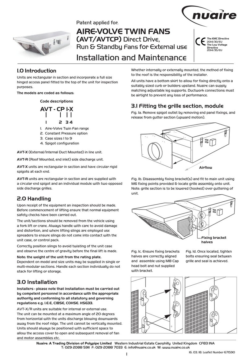 NuAire AVT Series Installation and Maintenance