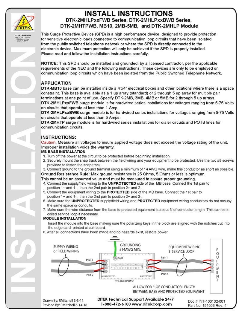 Ditek DTK-2MHLP FWB Series Configuration guide