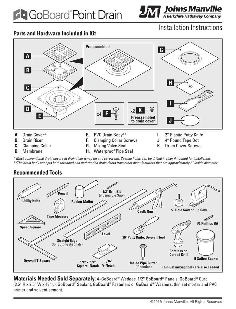 Johns Manvillle GoBoard Point Drain installation instructions Johns Manvillle GoBoard Point Drain installation instructions