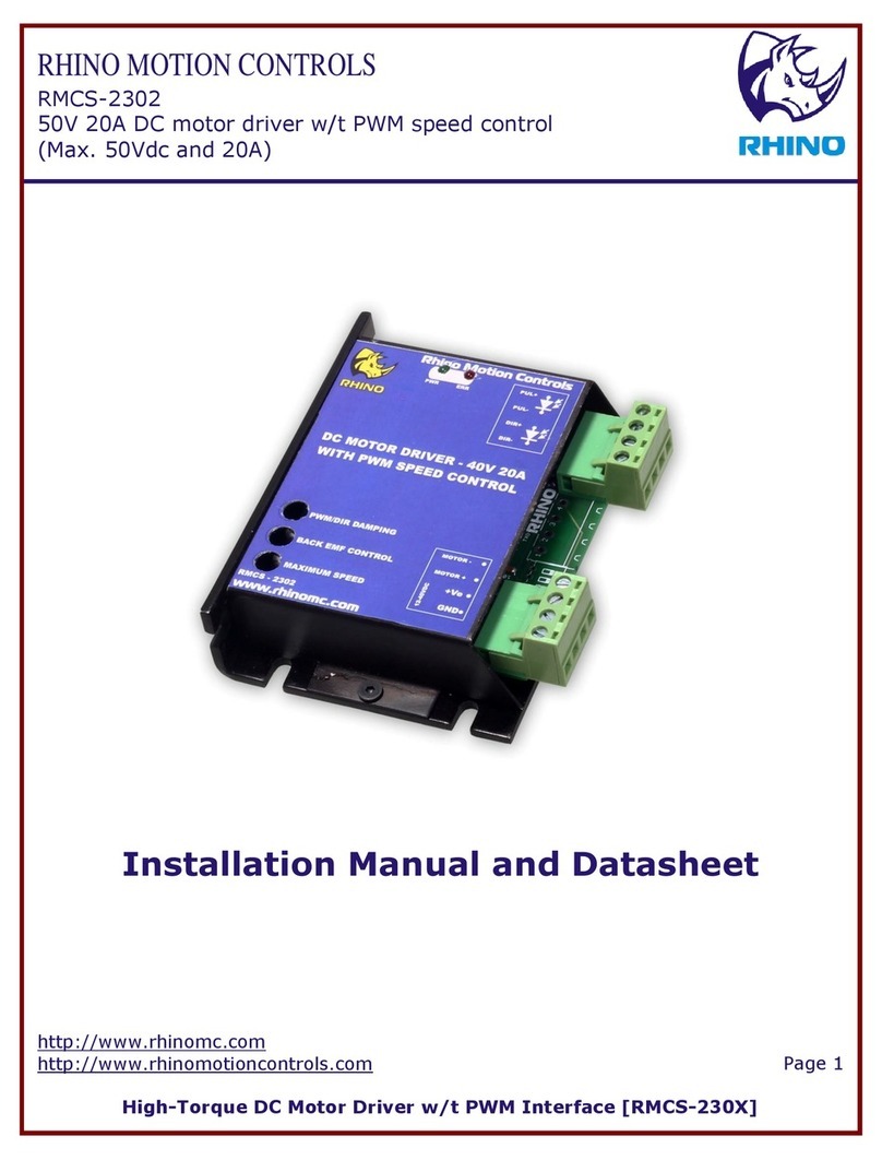 RHINO MOTION CONTROLS RMCS-2302 User manual