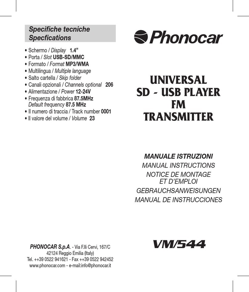 Phonocar VM/544 Manual instructions