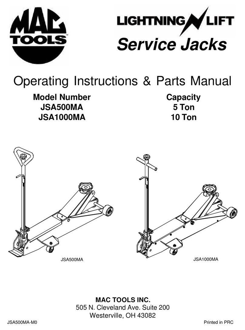 MAG TOOLS Lightning Lift JSA500MA Operating instructions & parts manual