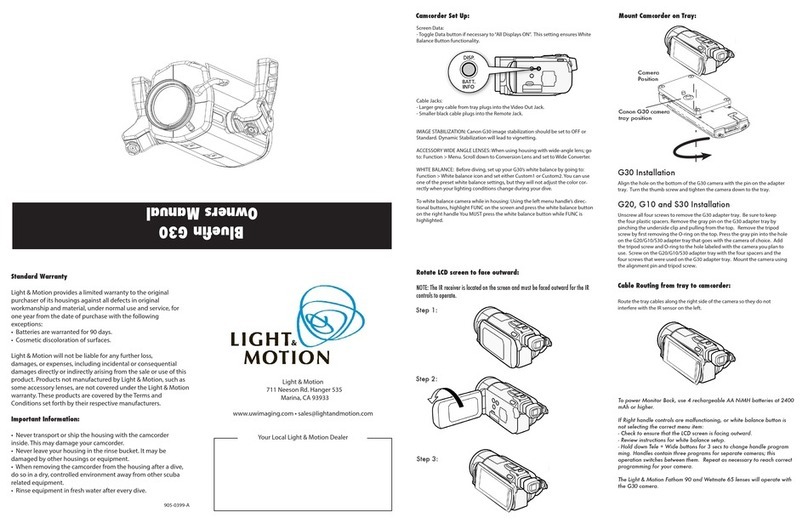 Light & Motion Bluefin G30 owner's manual