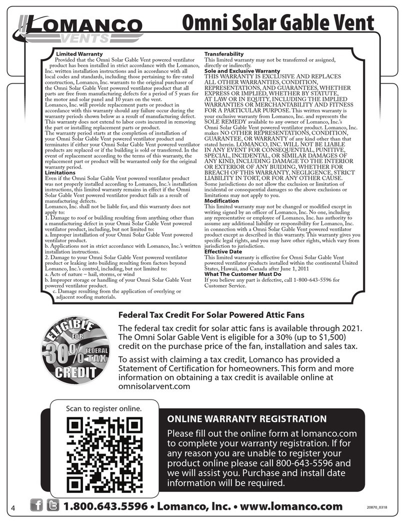 Lomanco Omni Solar Gable Vent installation instructions