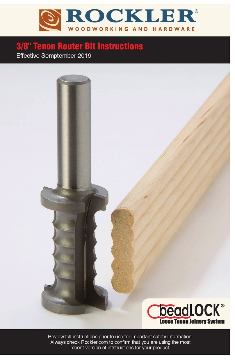 Rockler 3/8 Tenon Router Bit User manual