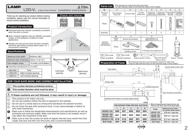 SUGATSUNE LAMP LDD-V-R installation instructions