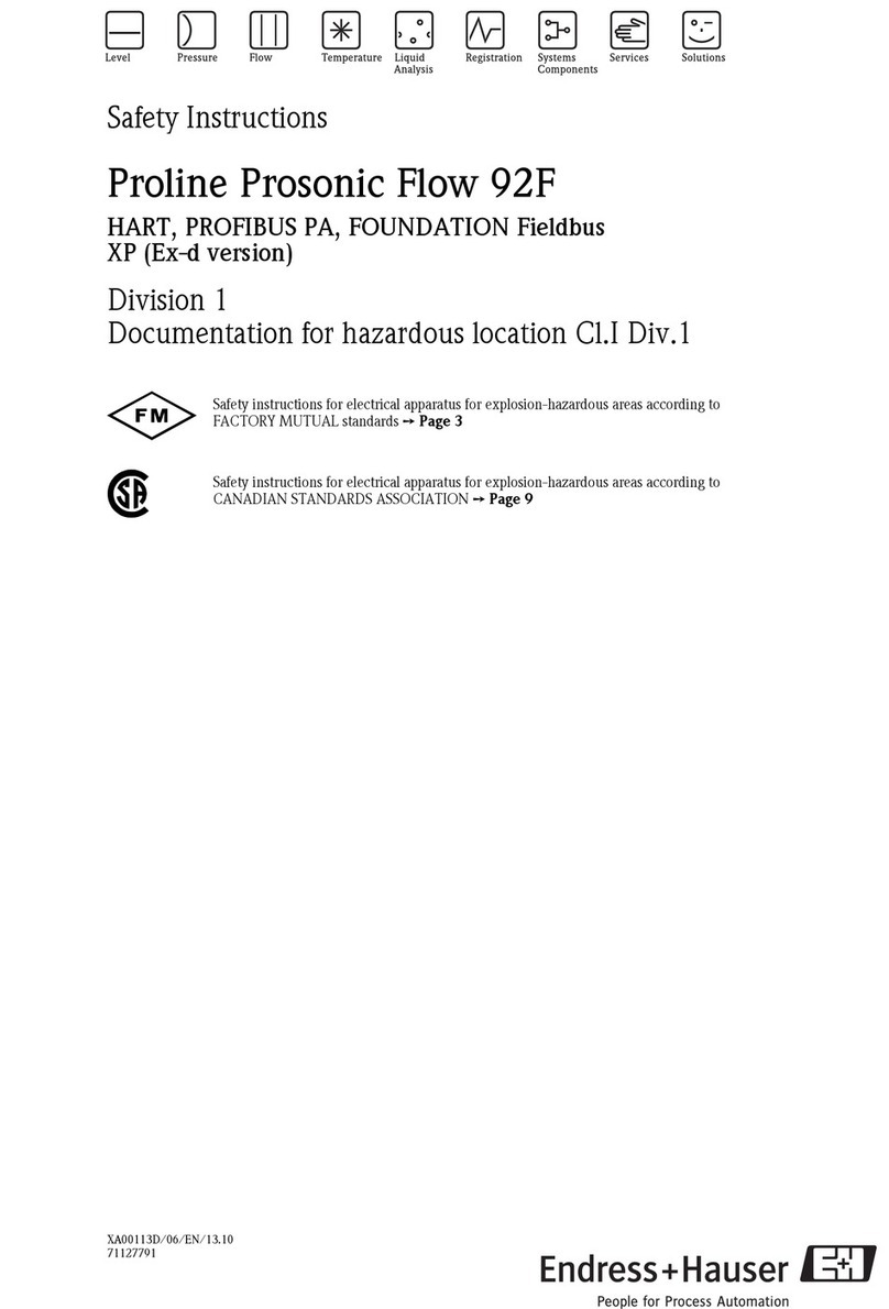 Endress+Hauser Proline Prosonic Flow 92F Safety instructions