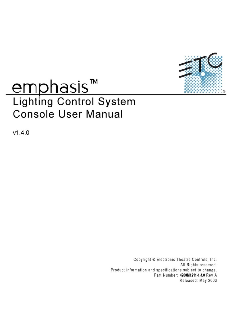 ETC Emphasis Lighting Control System User manual