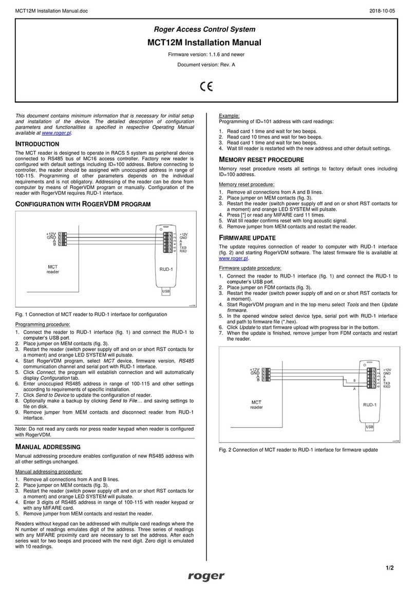 Roger MCT12M User manual