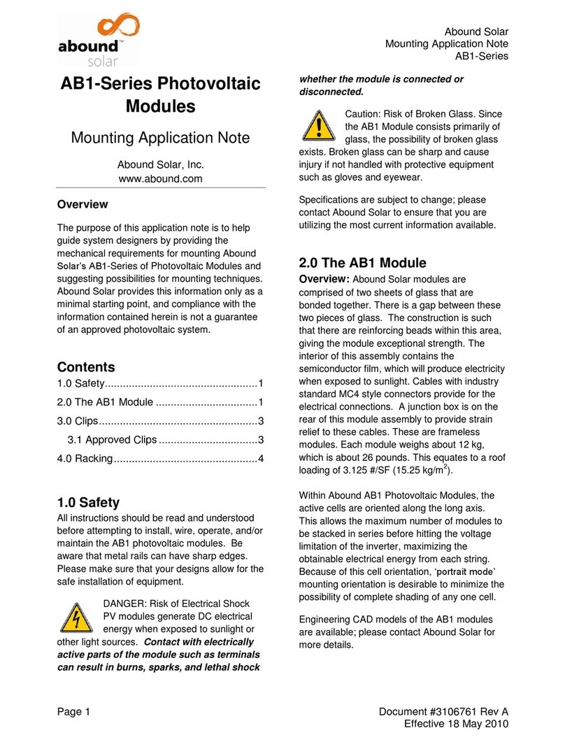 Abound Solar AB1 Series Mounting Application Note