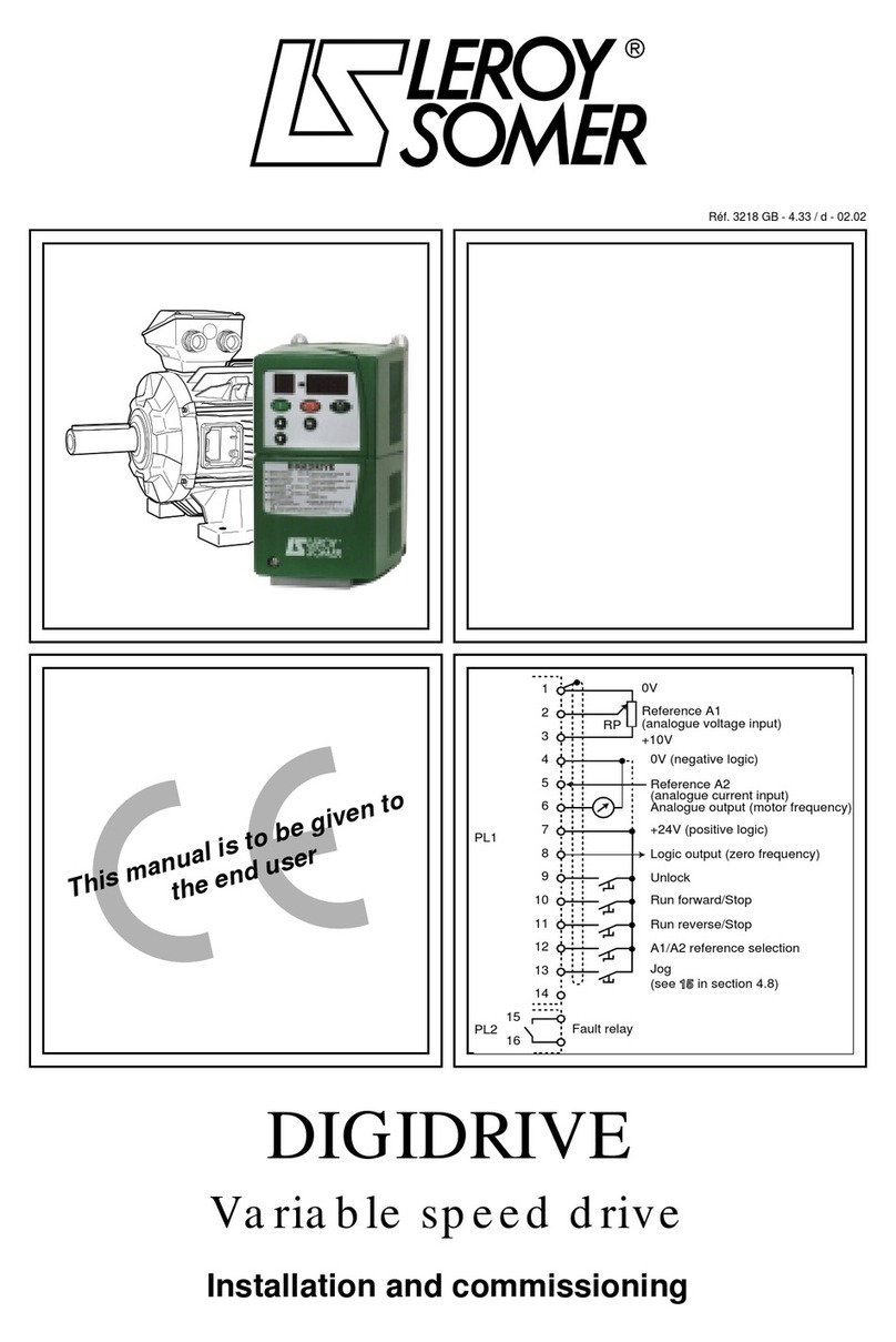 Leroy-Somer DIGIDRIVE Series Installation and commissioning