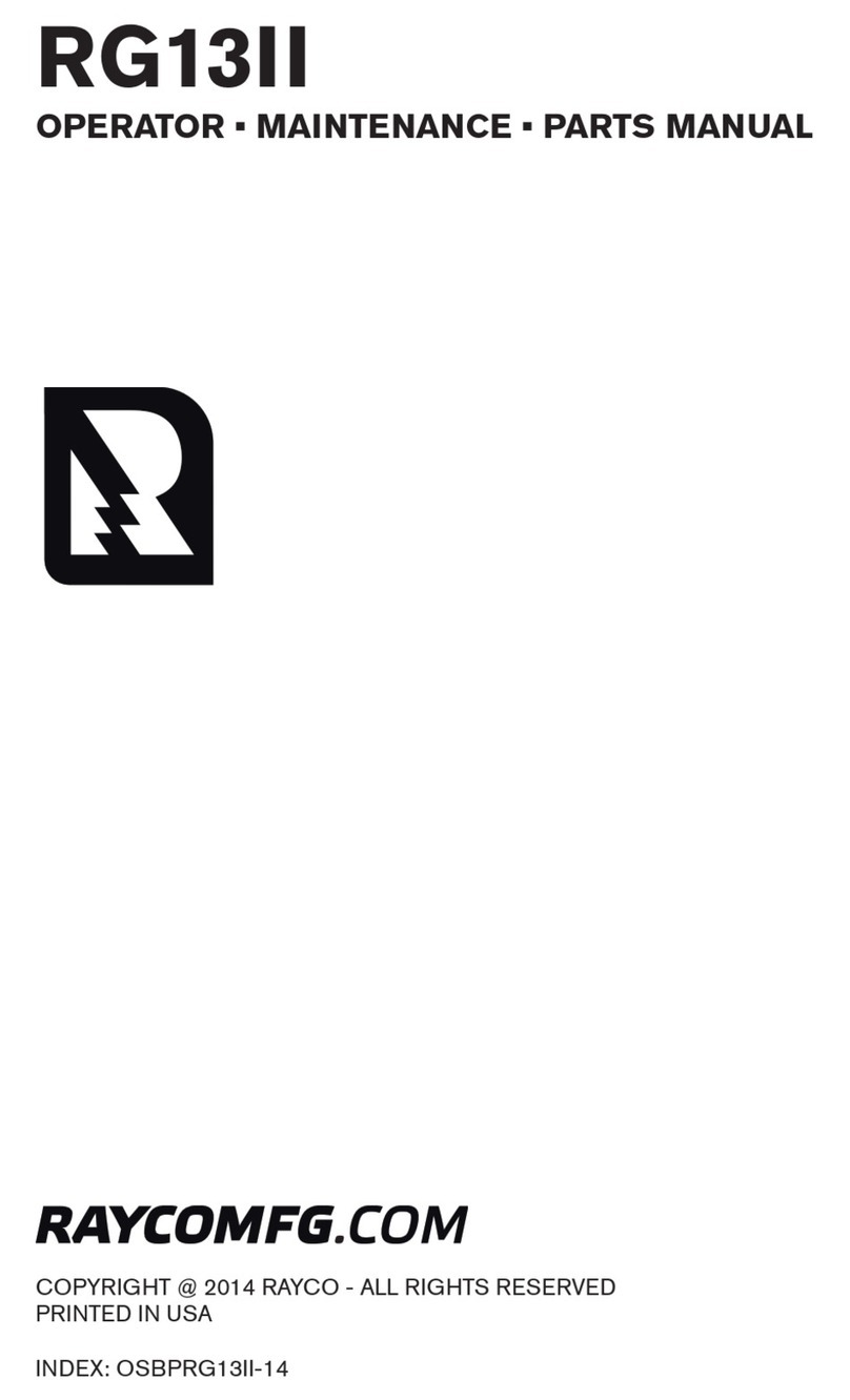 Rayco RG13II OPERATOR, MAINTENANCE, & PARTS MANUAL