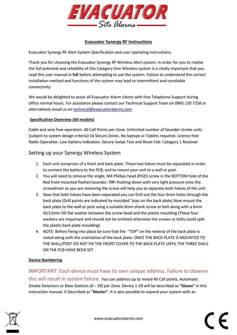 Evacuator Evacuator Synergy RF instructions