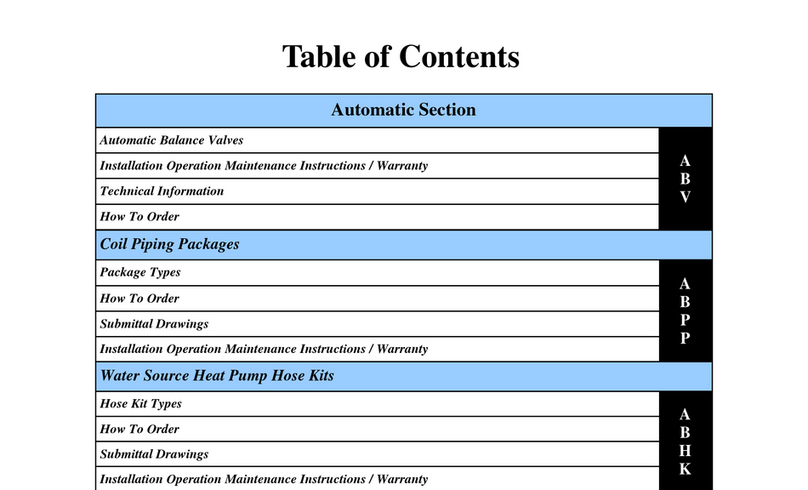 Hays Fluid Controls HVAC Series technical information