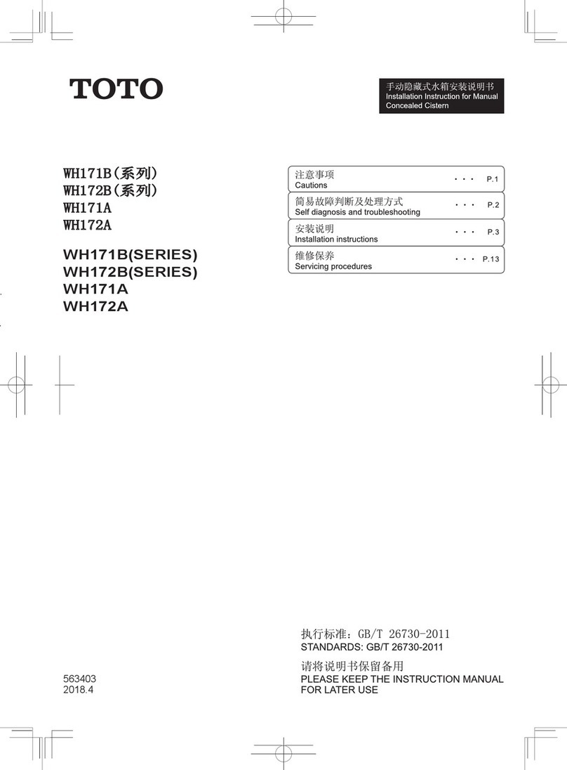 Toto WH171B Series installation instructions