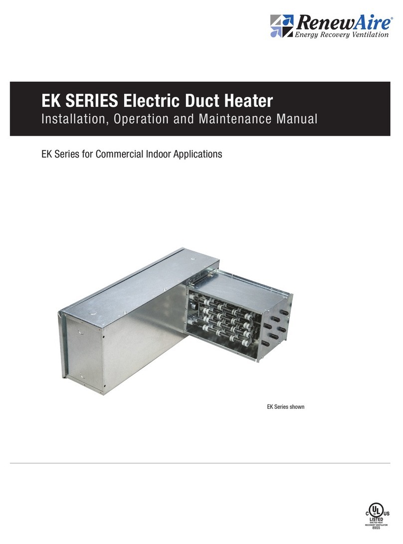 RenewAire EK Series Installation, operation and maintenance manual