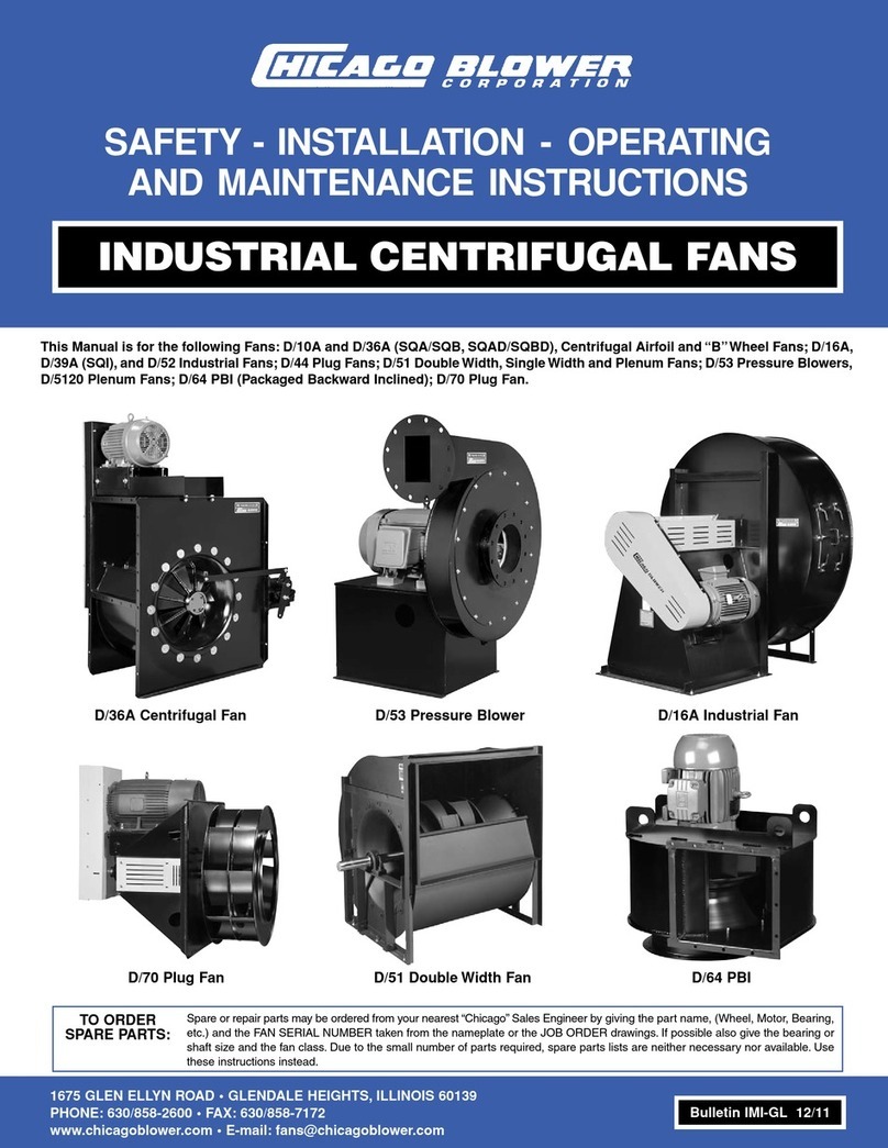 CHICAGO D/36A Centrifugal Fan Operating and maintenance instructions CHICAGO D/36A Centrifugal Fan Operating and maintenance instructions