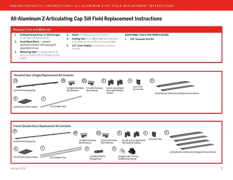Endura All-Aluminum Z-Articulating Cap Sill Series Guide