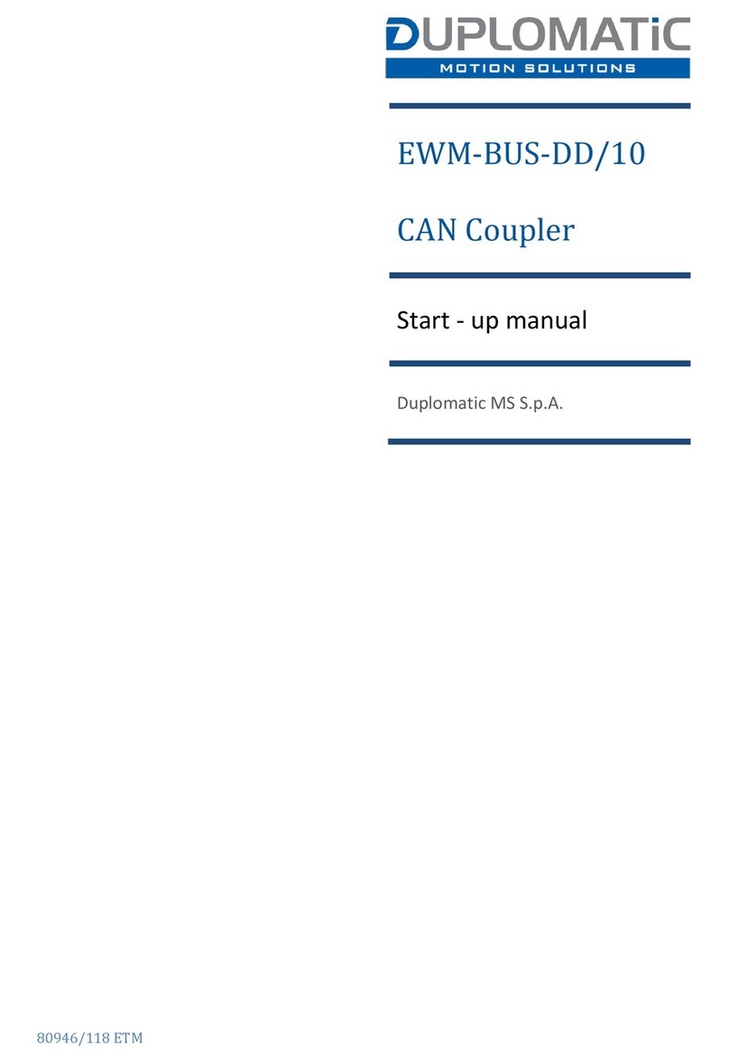 Duplomatic EWM-BUS-DD series 10 Startup manual