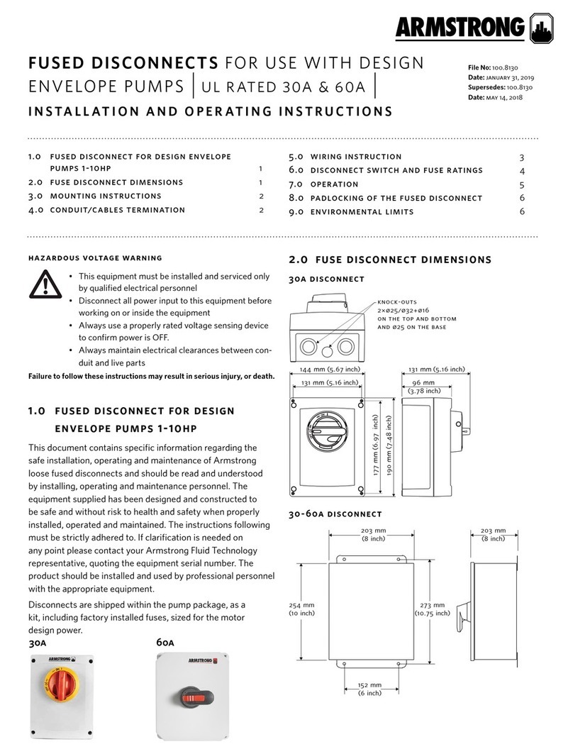 Armstrong FUSED DISCONNECTS Installation and operating instructions