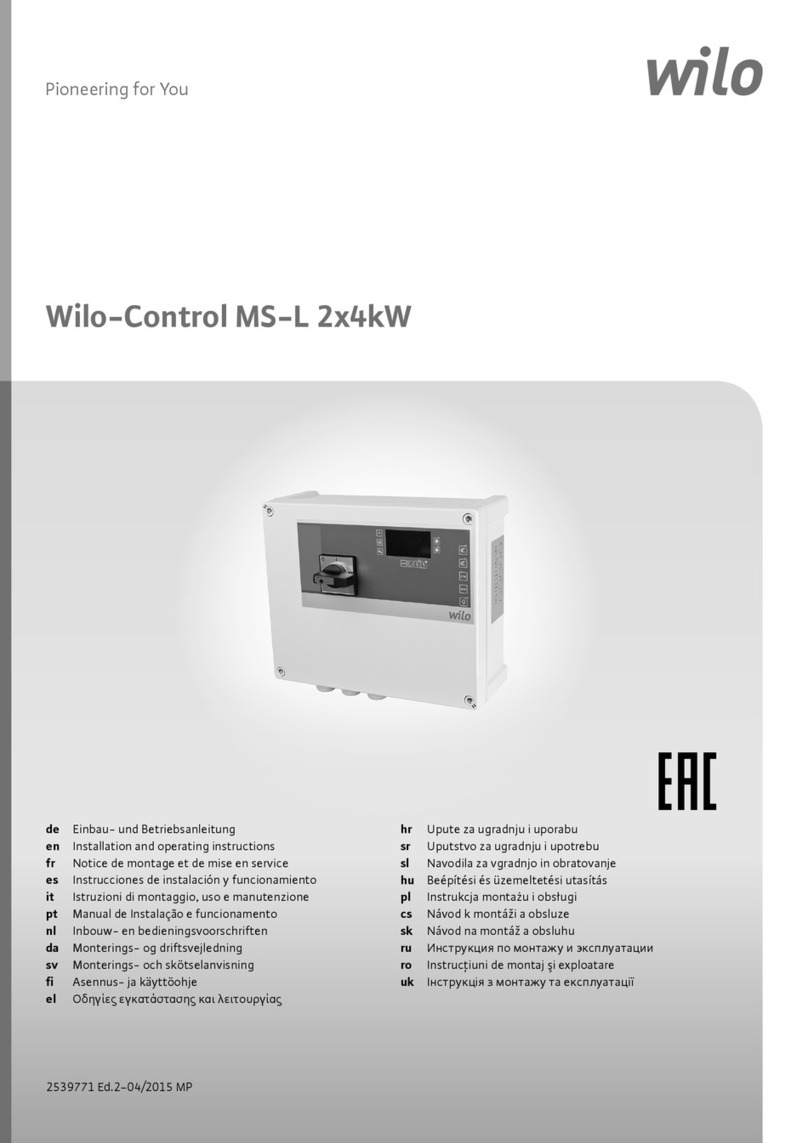 Wilo Control MS-L  2x4kW Series Installation and operating instructions