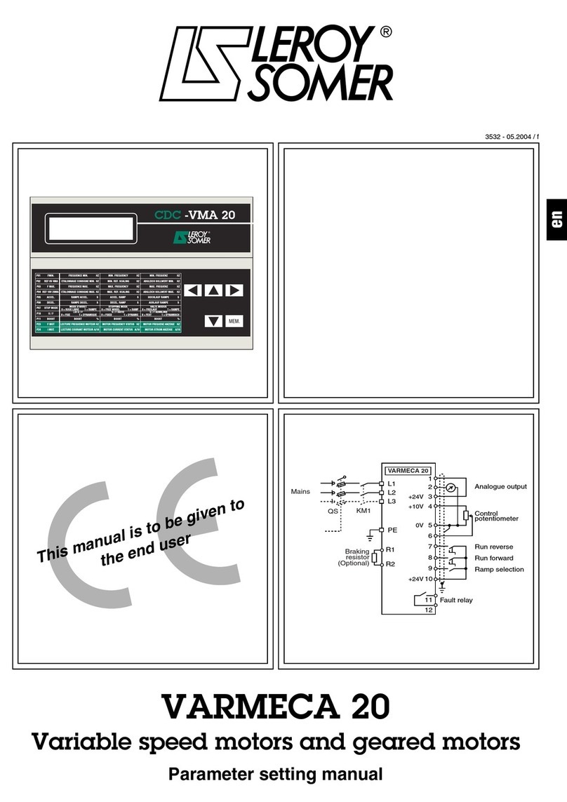 Leroy-Somer VARMECA 20 Parameter-setting manual