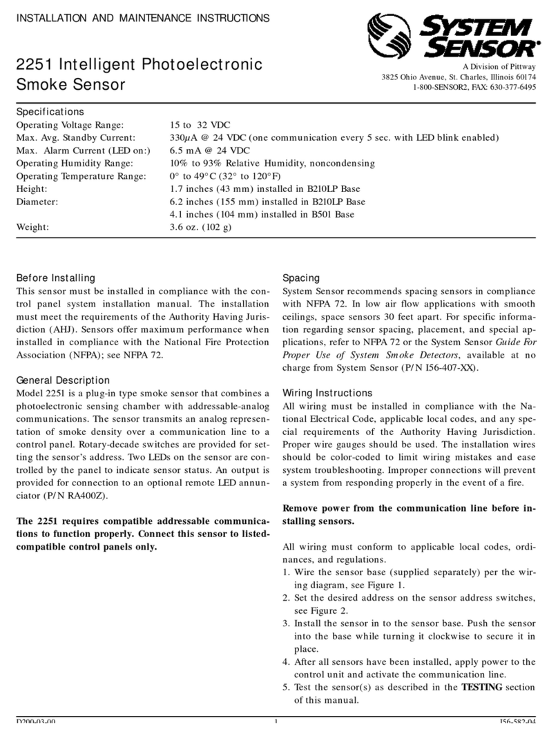System Sensor 2251 User manual System Sensor 2251 User manual