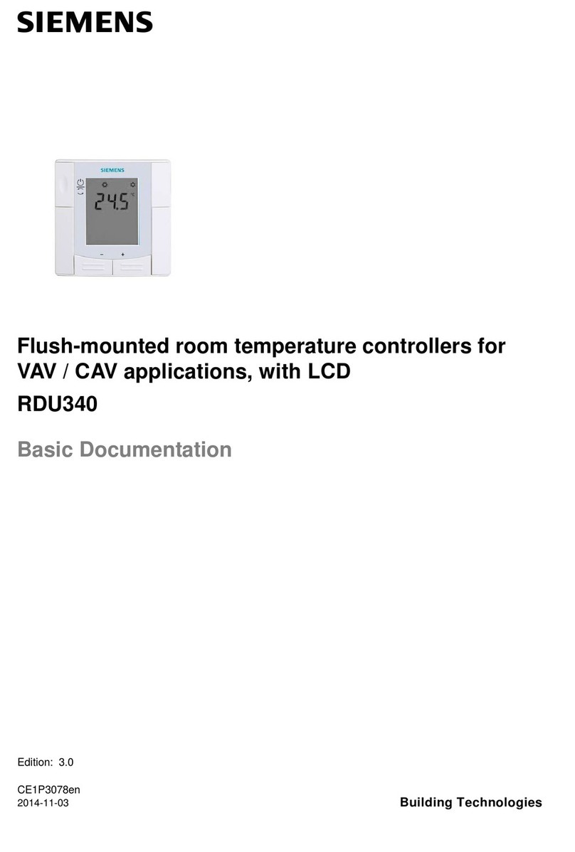 Siemens RDU340 Series Operator's manual