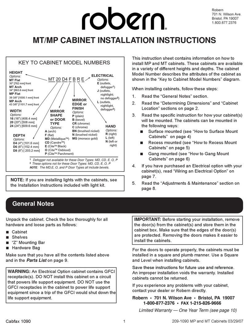 Robern MT Series User manual