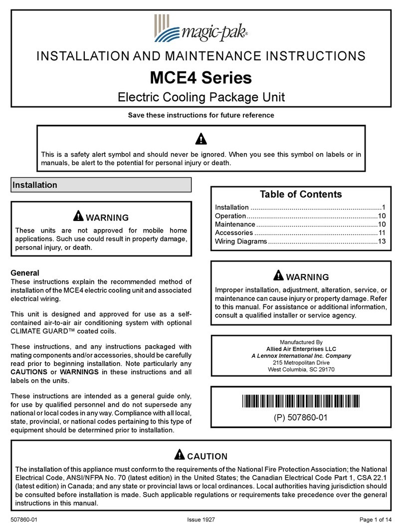 Magic-Pak MCE4 Series User manual