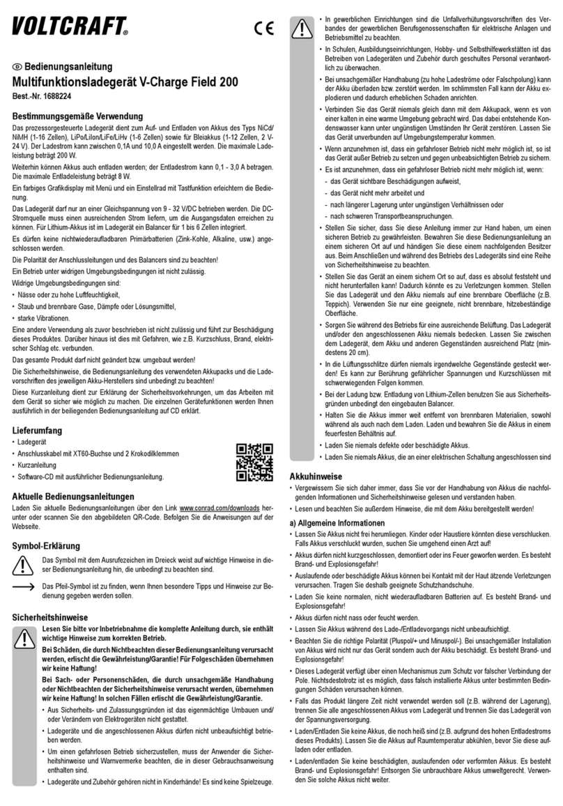 VOLTCRAFT V-Charge Field 200 User manual
