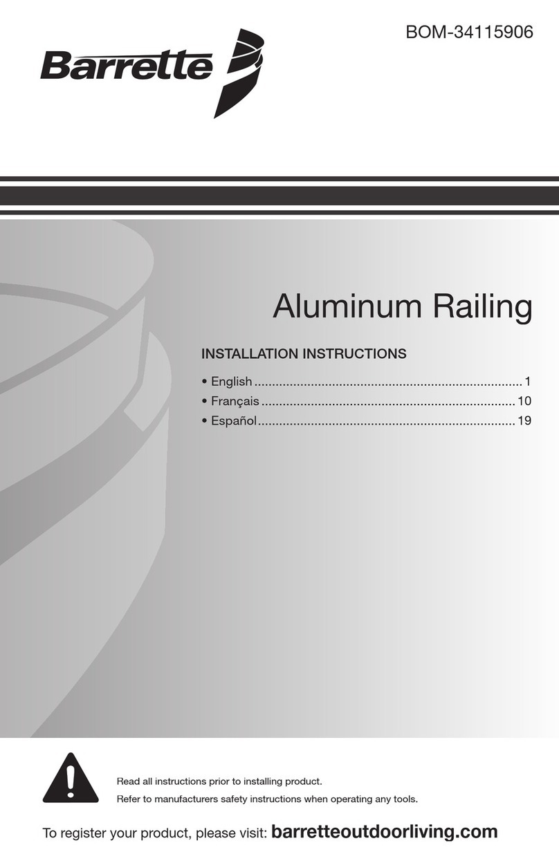 Barrette Aluminium Railing installation instructions