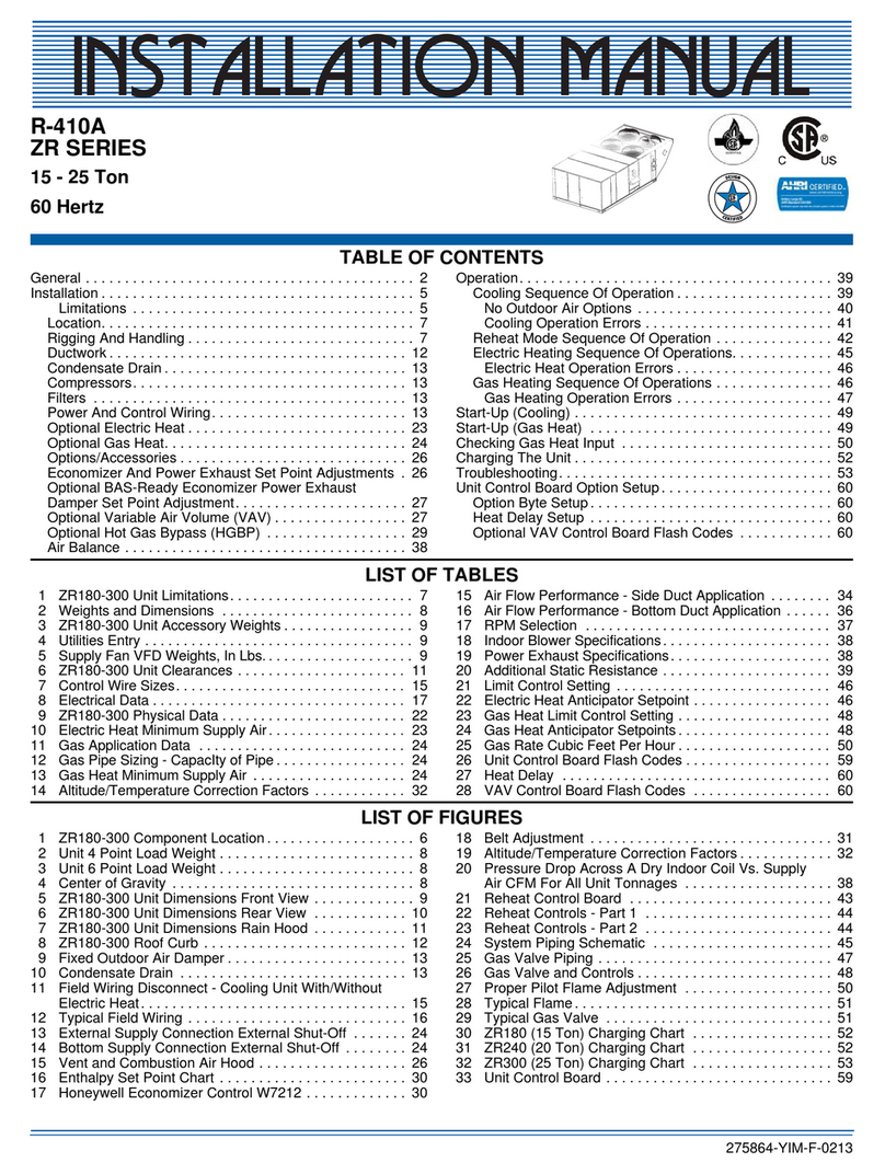 York ZR SERIES User manual