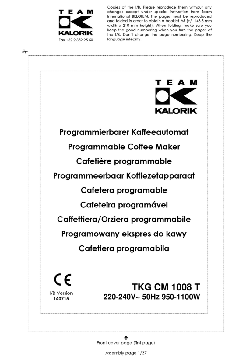 Team Kalorik TKG CM 1008 T manual