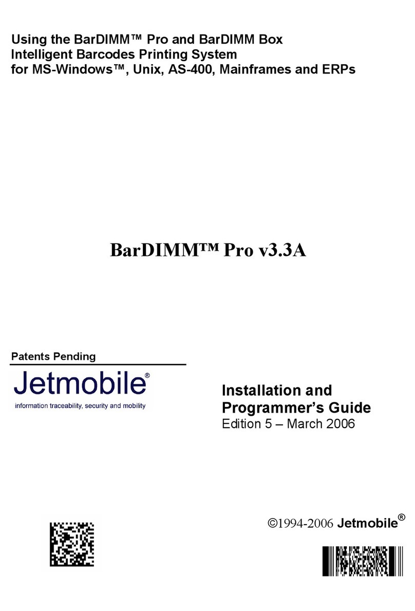 Jetmobile BarDIMM Pro Installation and programmer's guide