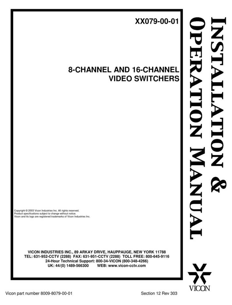 Vicon VSW-8RS485-230 Installation & operation manual