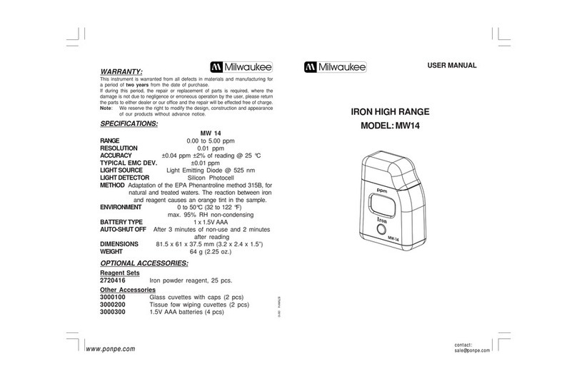 Milwaukee MW 14 user manual