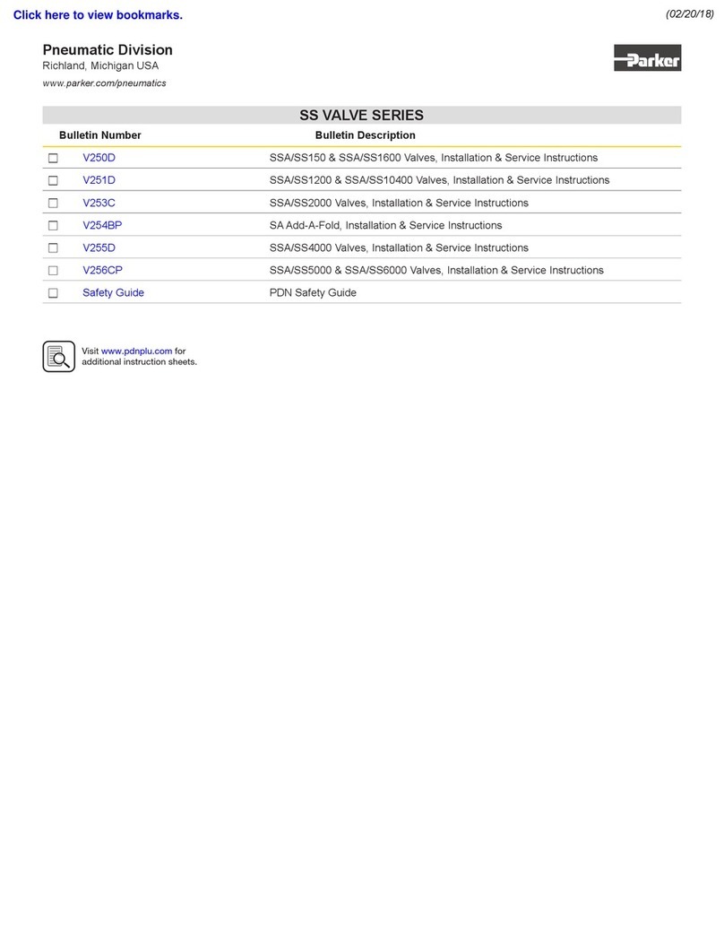 Parker SS1500 Series Installation and maintenance instructions