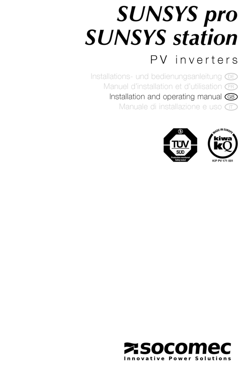 socomec SUNSYS pro Series Installation and operating manual