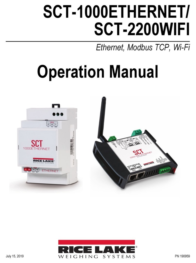Rice Lake SCT-1000ETHERNET Operation manual Rice Lake SCT-1000ETHERNET Operation manual