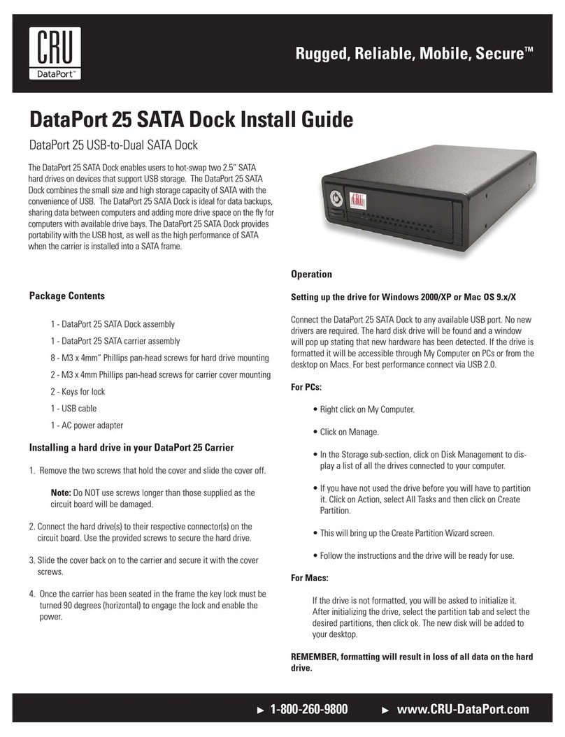 CRU DataPort 25 SATA Dock install guide