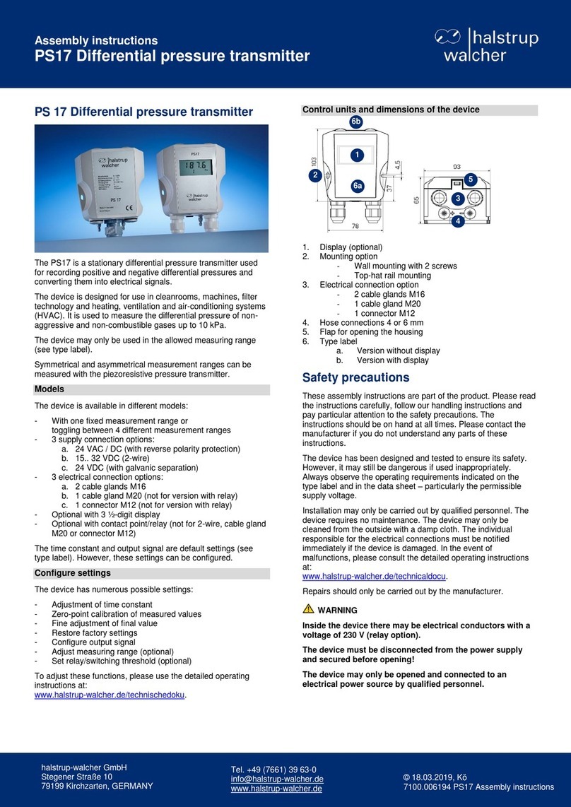 halstrup-walcher PS17 User manual