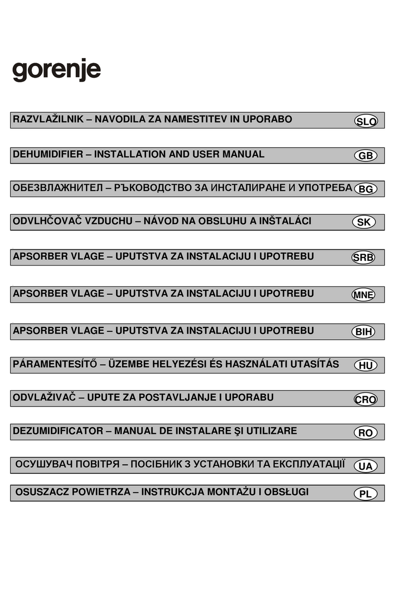 Gorenje D 16M Installation and user manual