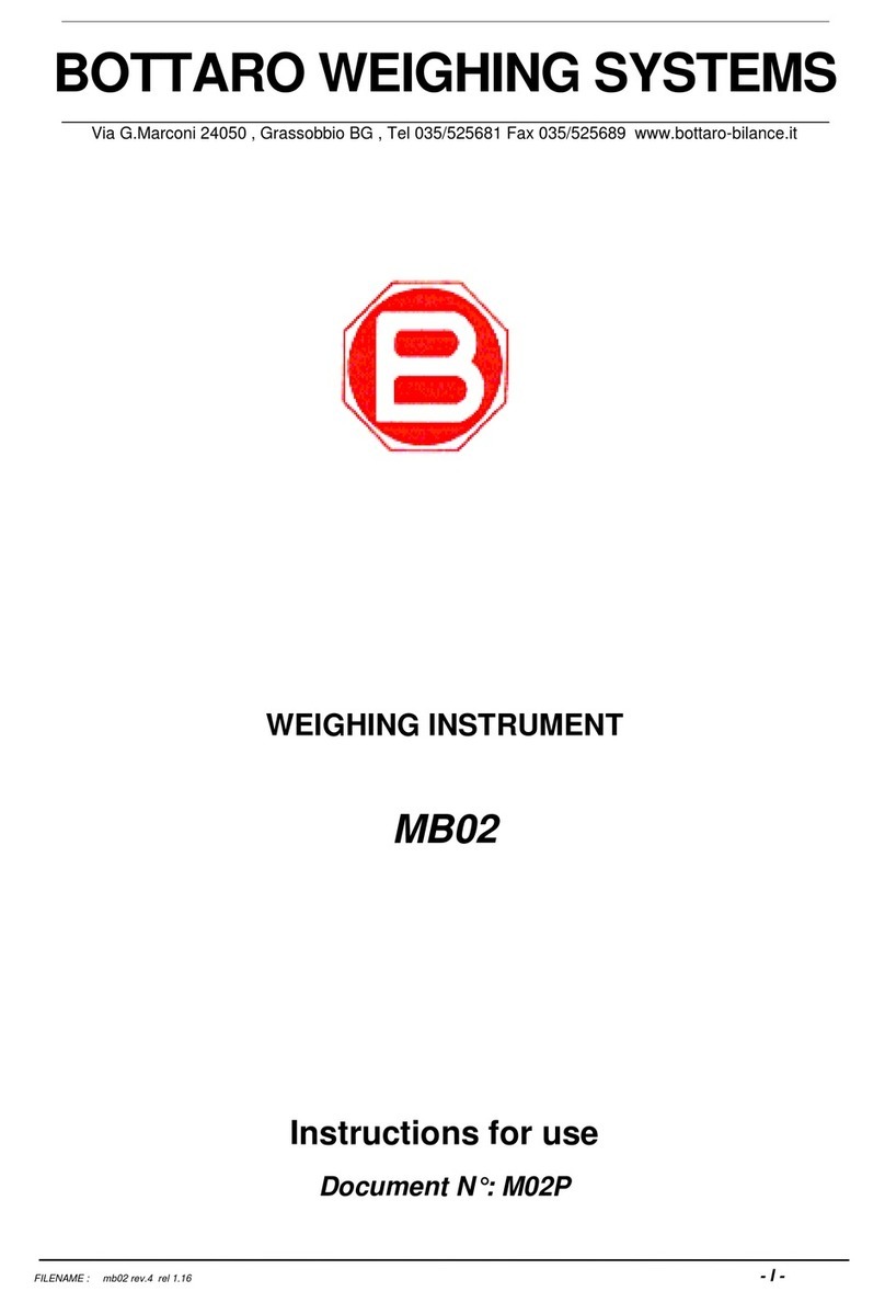 BOTTARO WEIGHING SYSTEMS MB02 Instructions for use