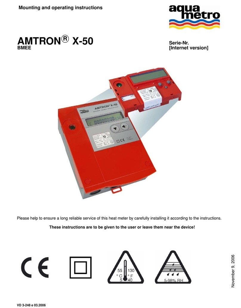 Aquametro AMTRON X-50 Mounting and operating instructions Aquametro AMTRON X-50 Mounting and operating instructions