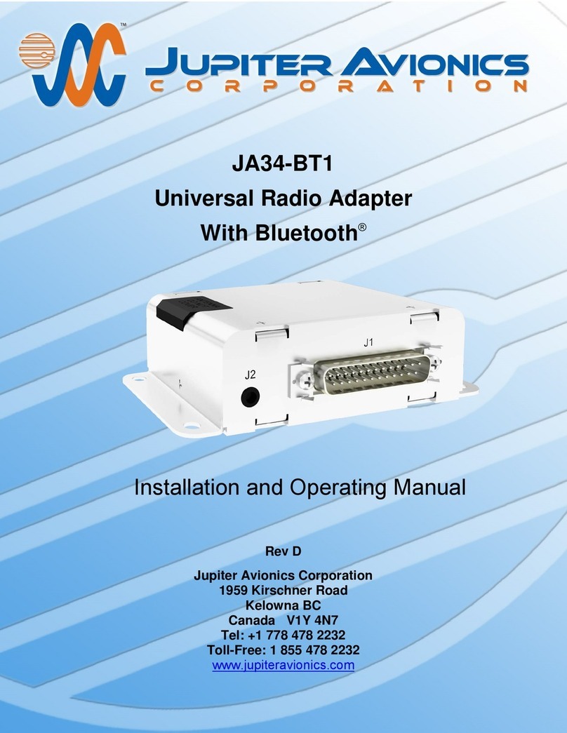 Jupiter Avionics JA34-BT1 Installation and operating manual