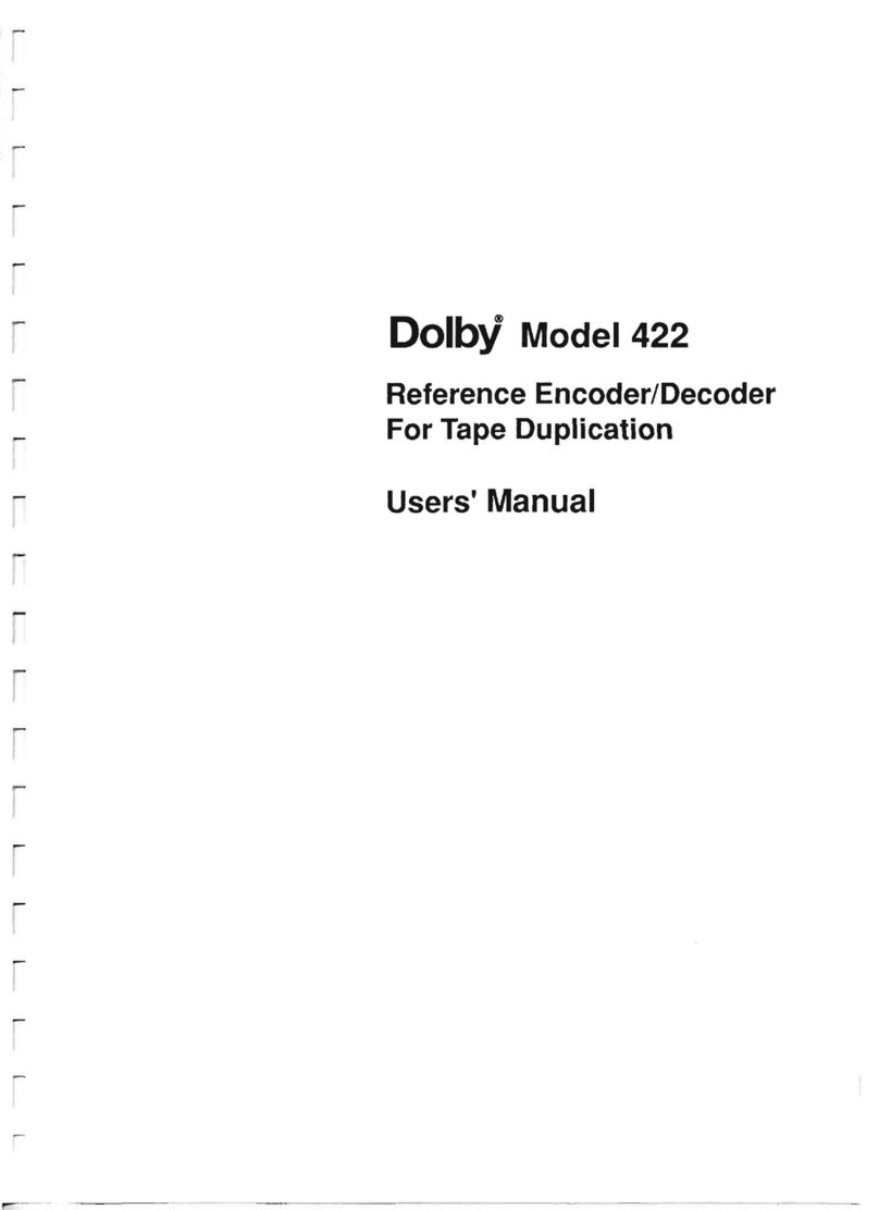 Dolby Laboratories 422 user manual