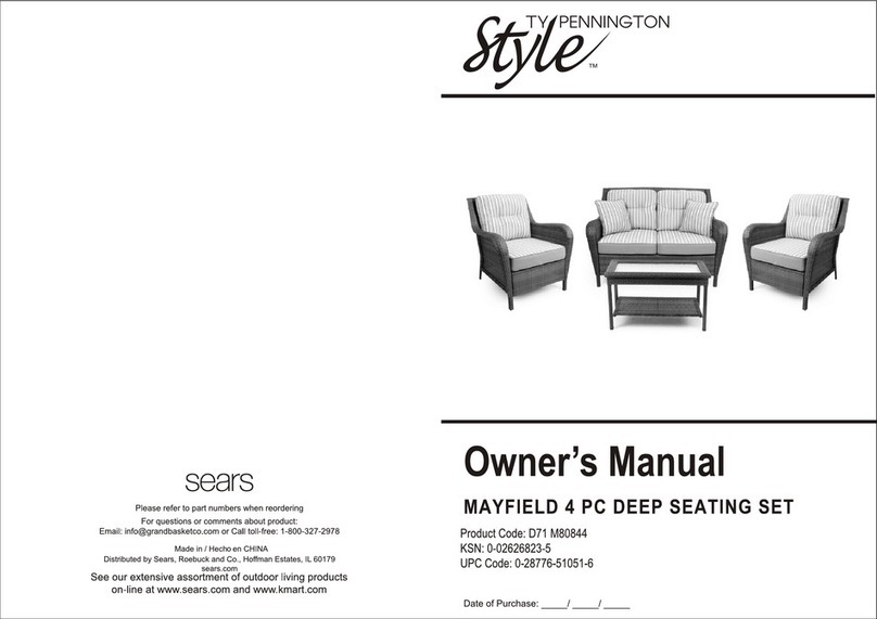 Sears TY Pennington Style Mayfield 4 PC owner's manual